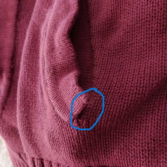 LL Bean Men's Full Zip-Up Cardigan Sweater Coat Size XL Burgandy Fisherman - Picture 8 of 8